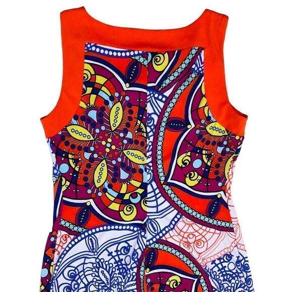 XOXO Multicolor Abstract Print Pullover Sleeveless Stretchy Dress Sz S - Picture 8 of 12